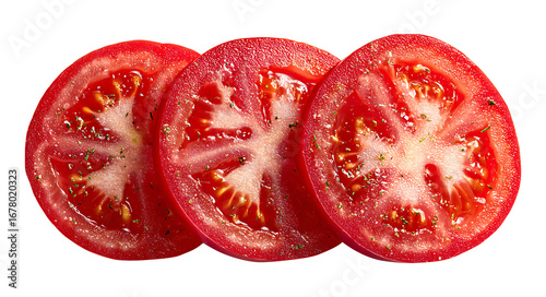 Fresh Red Tomato Slice on Transparent Background, png