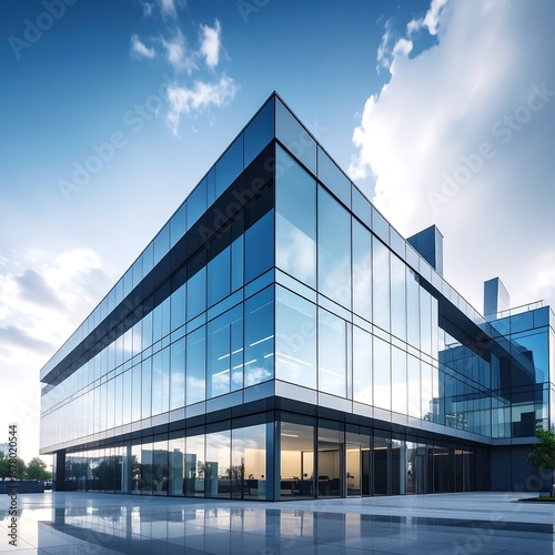 Modern glass office building