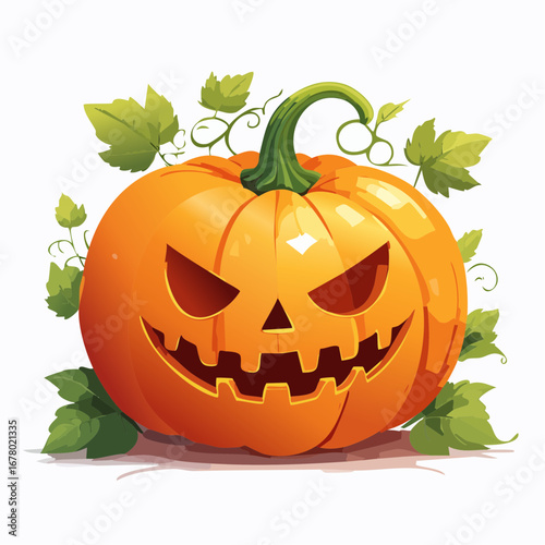 ハロウィンのジャック・オー・ランタン　アニメ風
