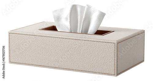 White Facial Tissue Box Isolated on Transparent Background, png