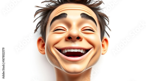 passionwith a cheerful face 3D on a white background.