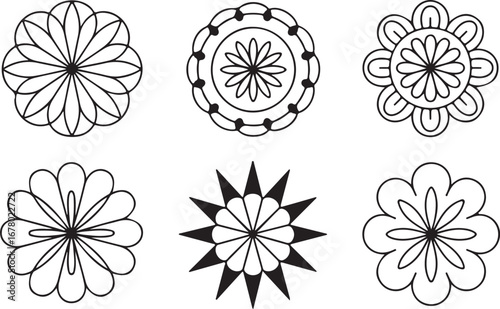 Botanical Flower Motifs A Collection of Circular Floral Designs for Creative Projects