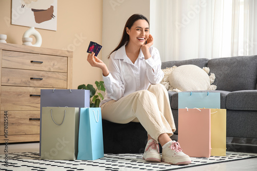 Young woman with credit car...