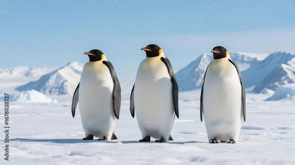 Obraz premium group of emperor penguins