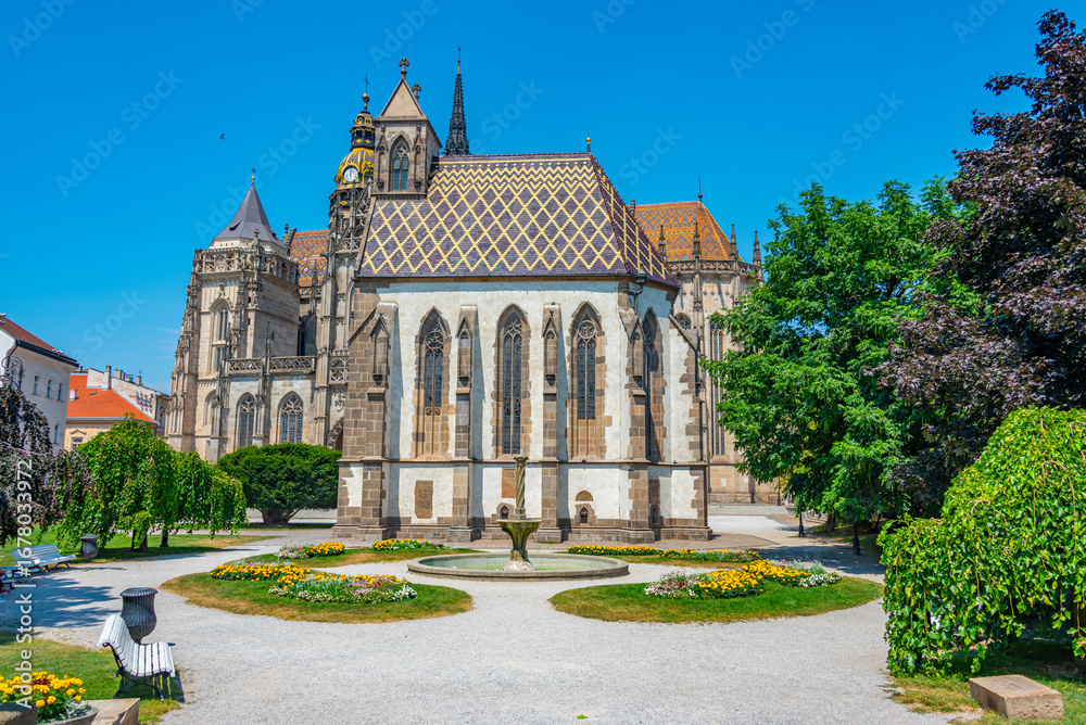 Fototapeta premium Saint Elisabeth cathedral and Saint Michael chapel in Kosice, Sl
