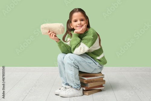 Cute little happy girl with...