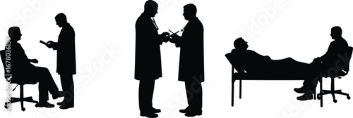 Doctor consultation, patient discussion, medical teamwork, hospital examination, healthcare advice, clinical meeting, treatment planning, patient care, 