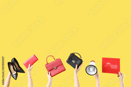 Female hands with card, meg...