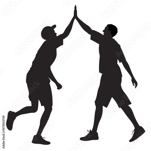 Vector of two teammates fist-bumping