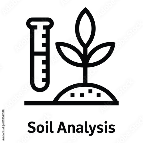 Analysis of soil and plant for agricultural research and scientific development needs  vector silhouette