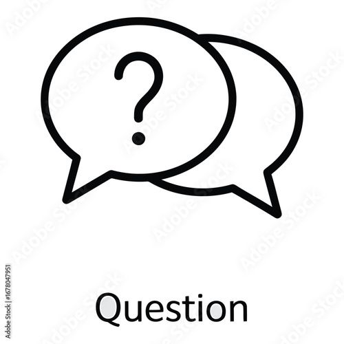 Question mark in chat bubbles representing communication and seeking information and answers online  vector silhouette