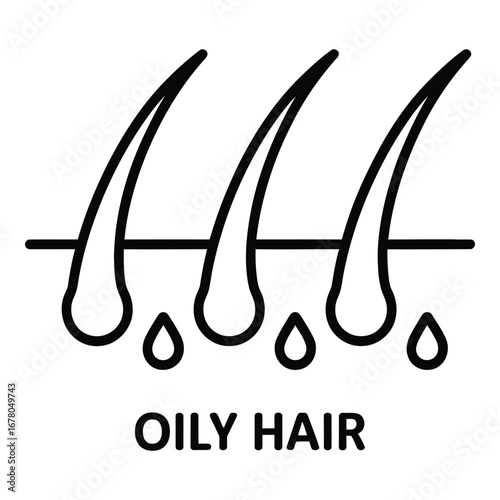 Understanding and managing oily hair a comprehensive guide to scalp health and hair care tips  vector silhouette