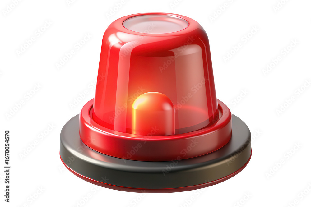 Red illuminated emergency warning light beacon Red illuminated emergency warning light beacon