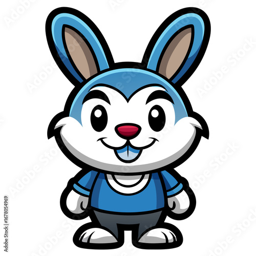 Simplified Bunny Character with Bold Outlines for Gaming or Kid-Friendly Branding