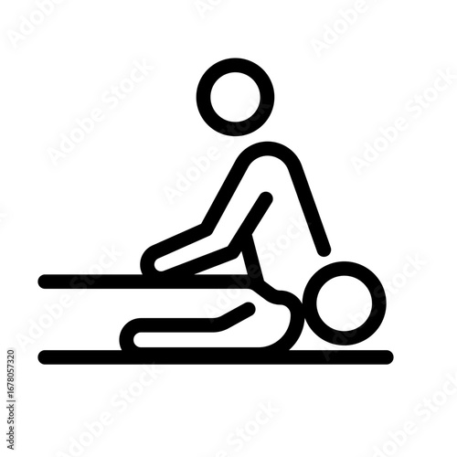 Physical Manipulation Line Icon of Physical Therapy Icon Set
