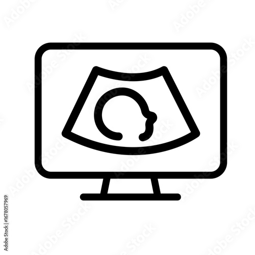 Ultrasound Scan Line Icon of Pregnancy and Maternity Icon Set