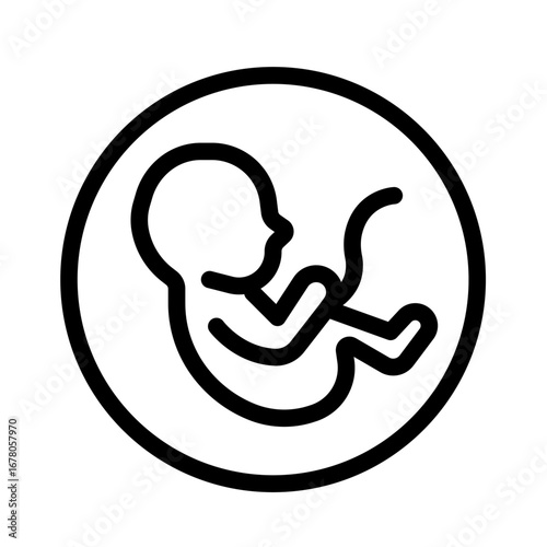Fetus Development Line Icon of Pregnancy and Maternity Icon Set