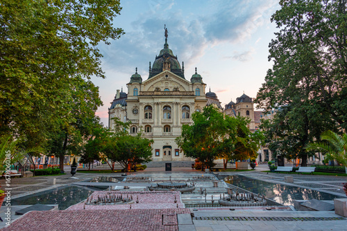 Sunrise view of the national theatre in Kosice, Slovakia