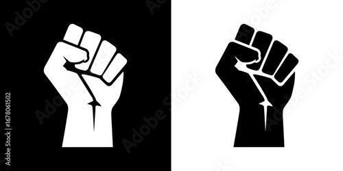 Powerful fist raised in solidarity symbol representing strength, unity, and social justice movement