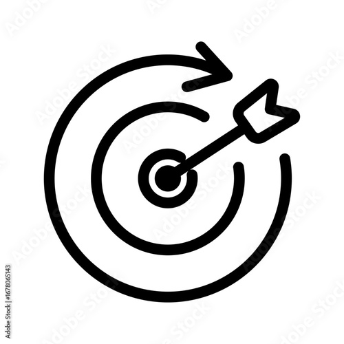 Goal Tracking Line Icon of KPI and Performance Tracking Icon Set