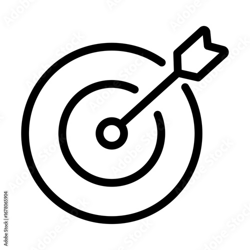 Target Achievement Line Icon of Startup and Pitch Deck Icon Set