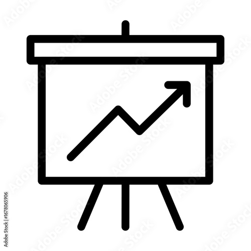 Growth Presentation Line Icon of Startup and Pitch Deck Icon Set