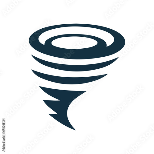 Abstract Tornado Swirl Icon on White Background vortex storm