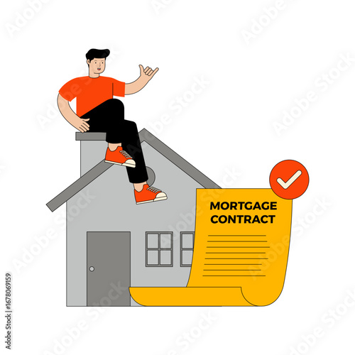 Financial Mortgage Contract Illustration