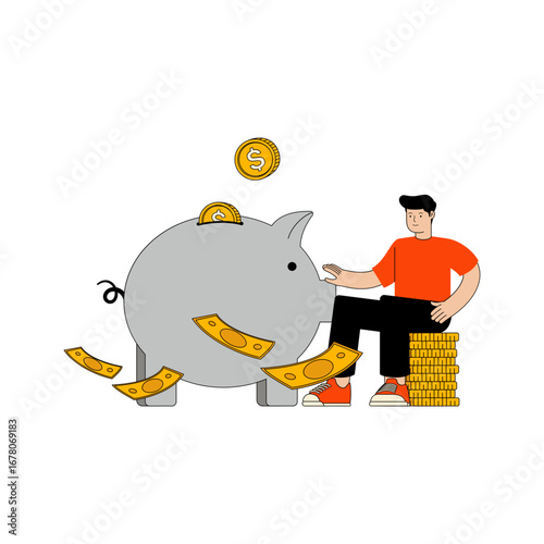 Financial Saving Piggy Bank