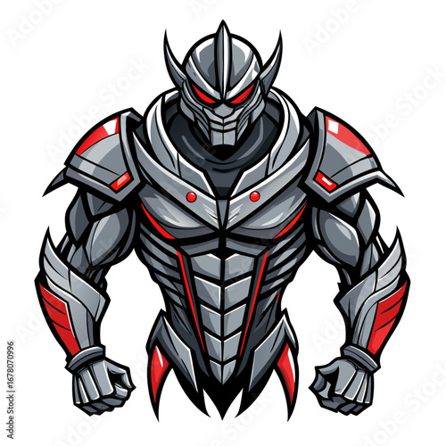 Cybernetic Knight with Robotic Details and Aggressive Vector Stance