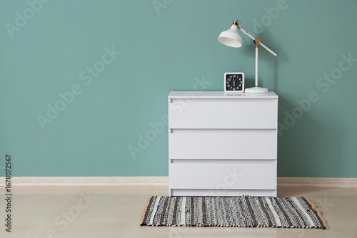 Modern white dresser with d...