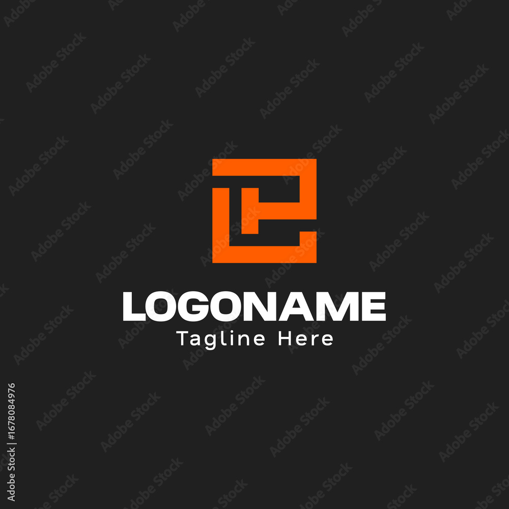 Obraz premium Abstract Geometric Letter Logo Design Concept L H P initials