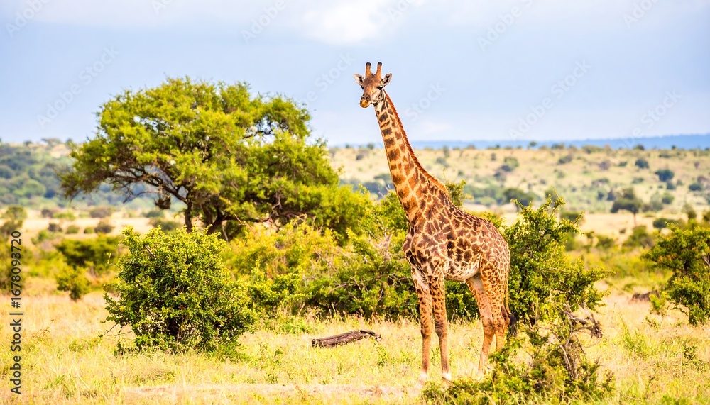 Fototapeta premium Giraffe in African savanna (1)
