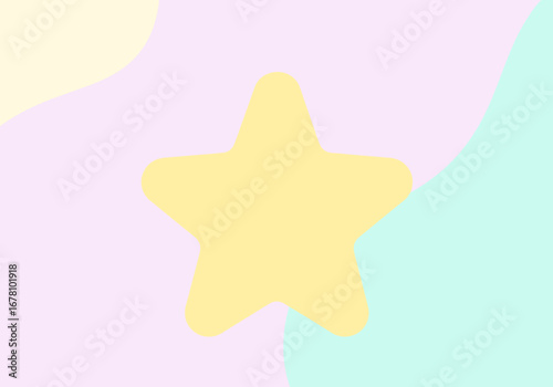 Abstract pastel dreamscape with a central yellow star shape and soft blended background elements