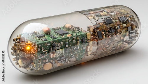 Capsule filled with circuit board