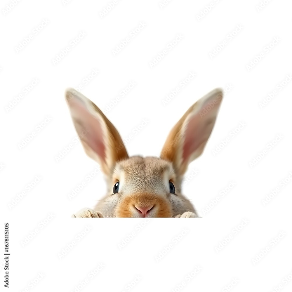 Obraz premium bunny ears, peeking, white background, simple cute
