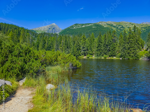 Fototapeta Naklejka Na Ścianę i Meble -  Jamske pleso lake in High Tatras in Slovakia