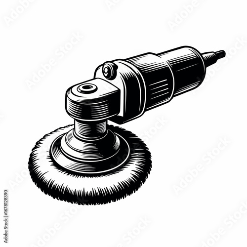 Vintage illustration of a wire brush attachment for a rotary tool