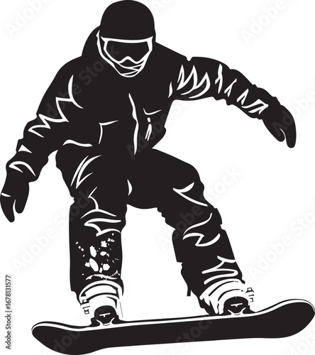 Person Snowboarding icon clean simple silhouette