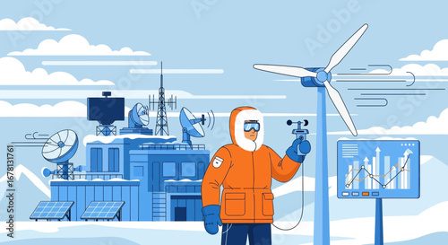 Arctic Research Station Utilizing Renewable Energy Sources for Climate Analysis