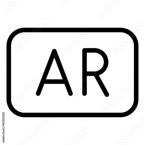 Augmented Reality (AR) Line Icon of Augmented and Virtual Reality Icon Set