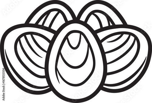 Clams icon clean simple outline