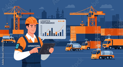 Modern logistics performance monitoring with operator and shipping infrastructure