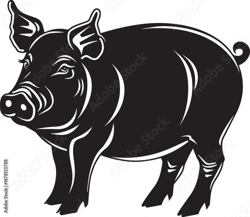 Pig clean simple silhouette