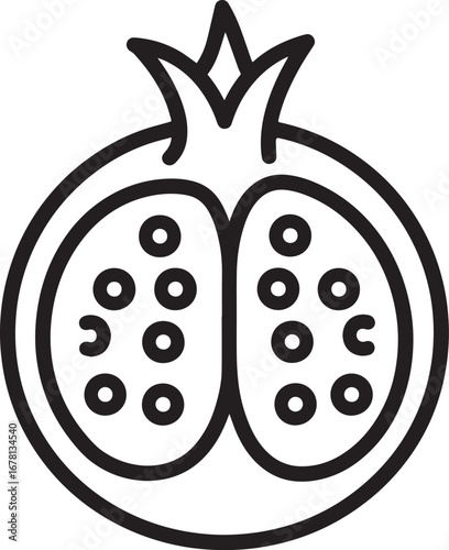 Pomegranate icon clean simple outline