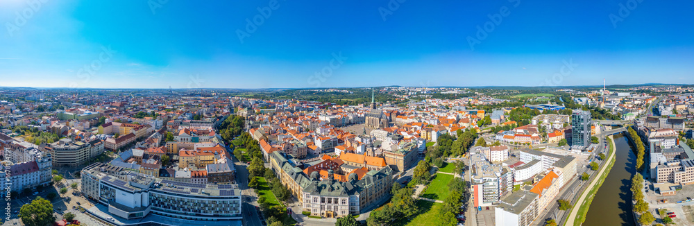 Fototapeta premium Panorama of the old town of Pilsen, Czech republic