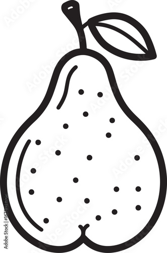 Pear fruit icon clean simple linear