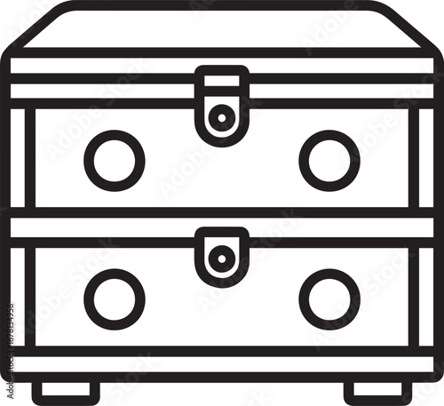 Storage Trunk Furniture icon clean simple outline