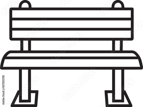 Bench Furniture icon clean simple outline