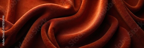 Close-up of rich brown, luxurious velvet fabric with intricate texture, evoking regal opulence and sophistication  Ideal for design, fashion, or home decor projects ,  material,  luxurious